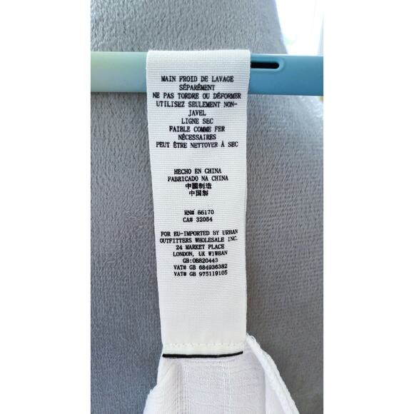 FREE PEOPLE White Western Crosshatch Mesh Tie Front Blouse Size XS - Picture 11 of 11